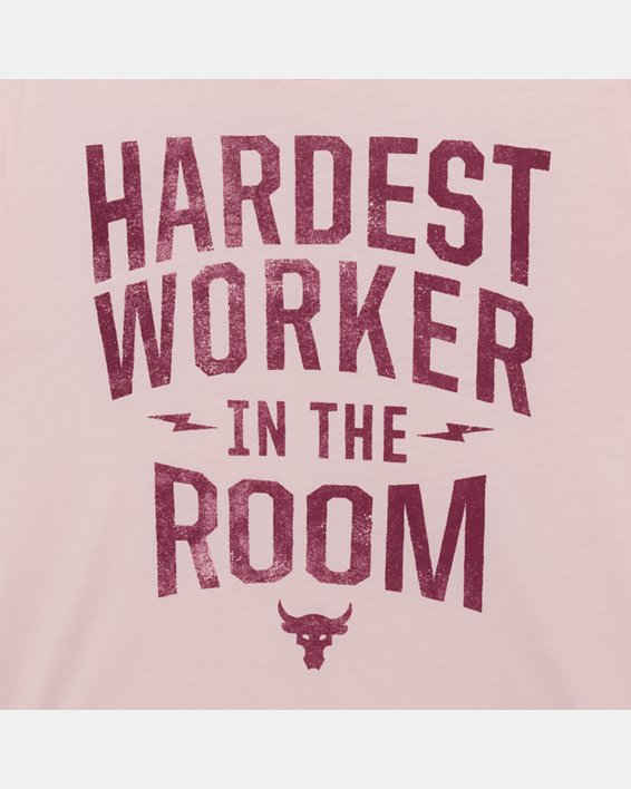 Men's Project Rock Hardest Worker Short Sleeve, Pink, pdpMainDesktop image number 6